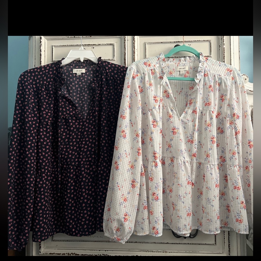 On 34th To Floral Blouses, Ladies Size Large Bundle Deal